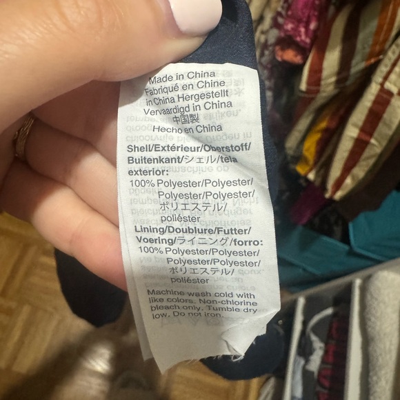 J. Crew button down midi shirt dress navy and polka dots size 0 - Picture 5 of 5